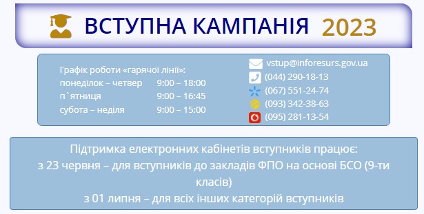 preview image for ВСТУП-2023: Реєстрація електронного кабінету та подання заяв до закладів ФПО на основі ПЗСО, КР